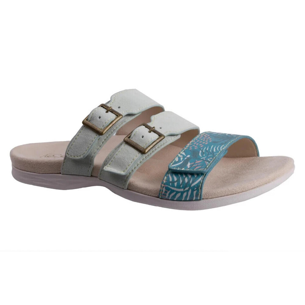Spenco Revitalign Sandals Women's US 7.5 Aqua Sea Adjustable Straps Slide GAL520